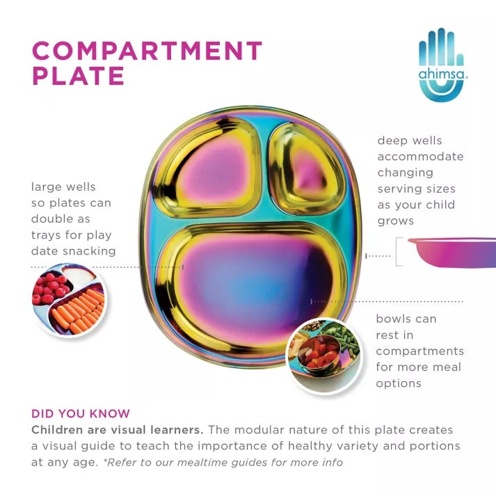 Ahimsa Stainless Steel Balanced Bites Plates (Set of 4) - Rainbow