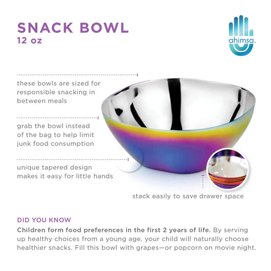 Ahimsa Stainless Steel Smart Snacking Bowls (Set of 4) - Rainbow