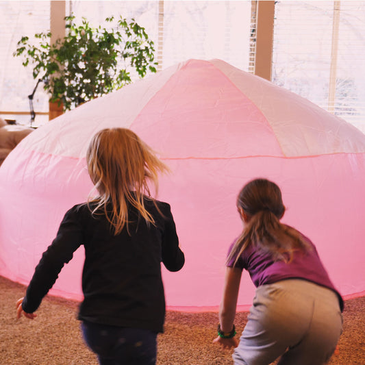 Airfort Inflatable Fort for Kids Pink and White