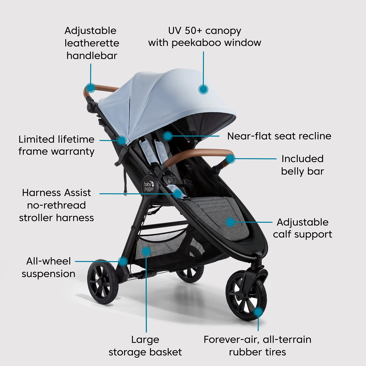 Baby Jogger City Mini GT2 Eco Single Stroller - Slate Fog