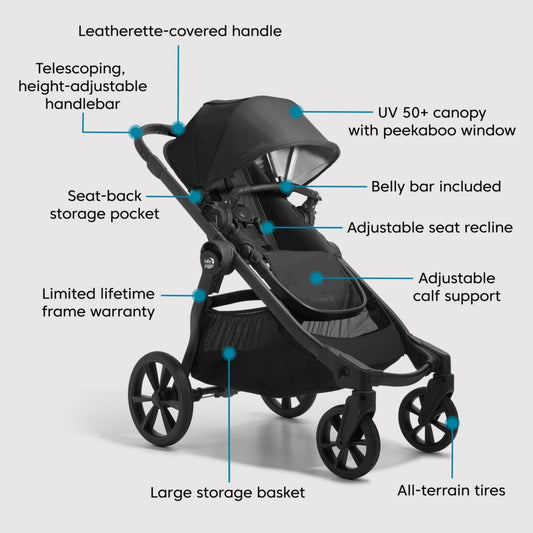 Baby Jogger City Select 2 Double Stroller Bundle - Eco Collection - Harbor Grey