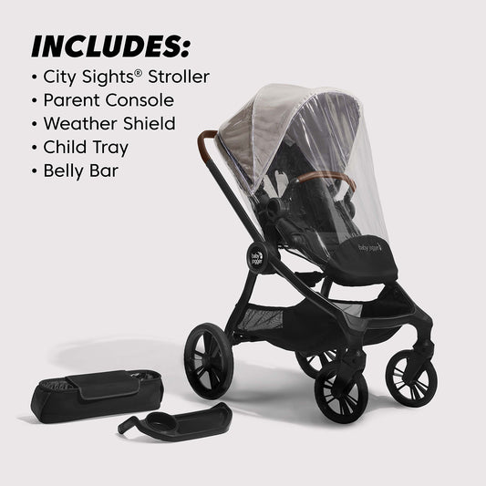 Baby Jogger City Sights Stroller + Accessory Bundle - Frosted Ivory