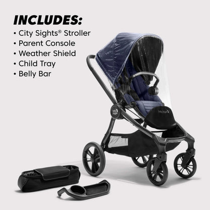 Baby Jogger City Sights Stroller - Commuter Bundle with Antimicrobial Fabric