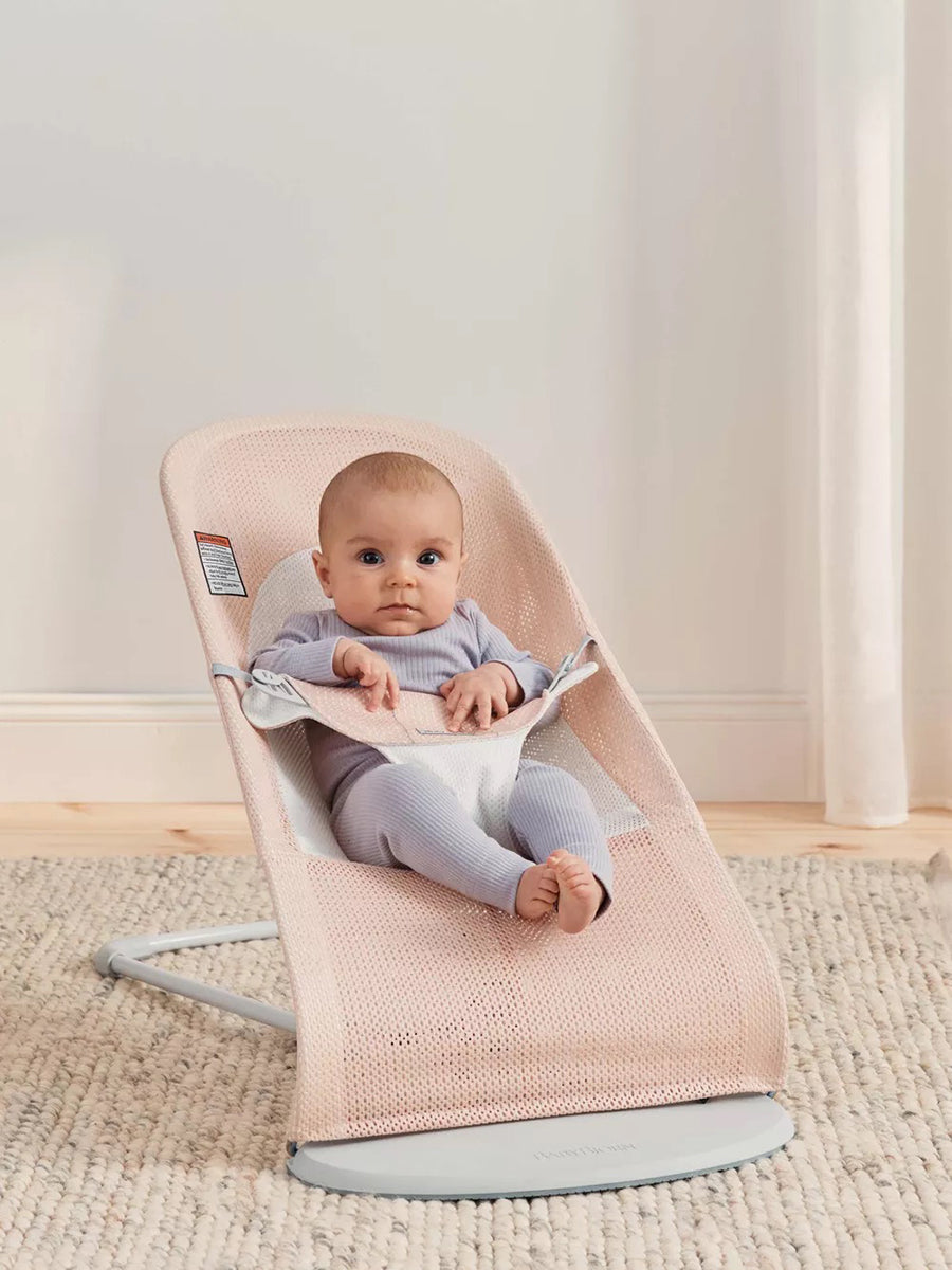 BabyBjörn Bouncer Balance Soft, Light Gray Frame Mesh Pearly Pink/Grey