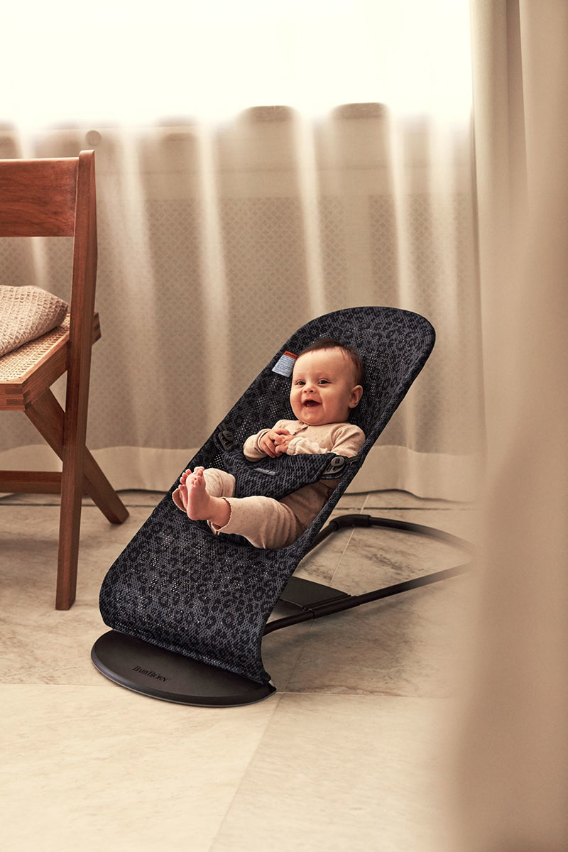 BabyBjörn Bouncer Bliss, Dark Gray Frame Mesh Anthracite Leopard