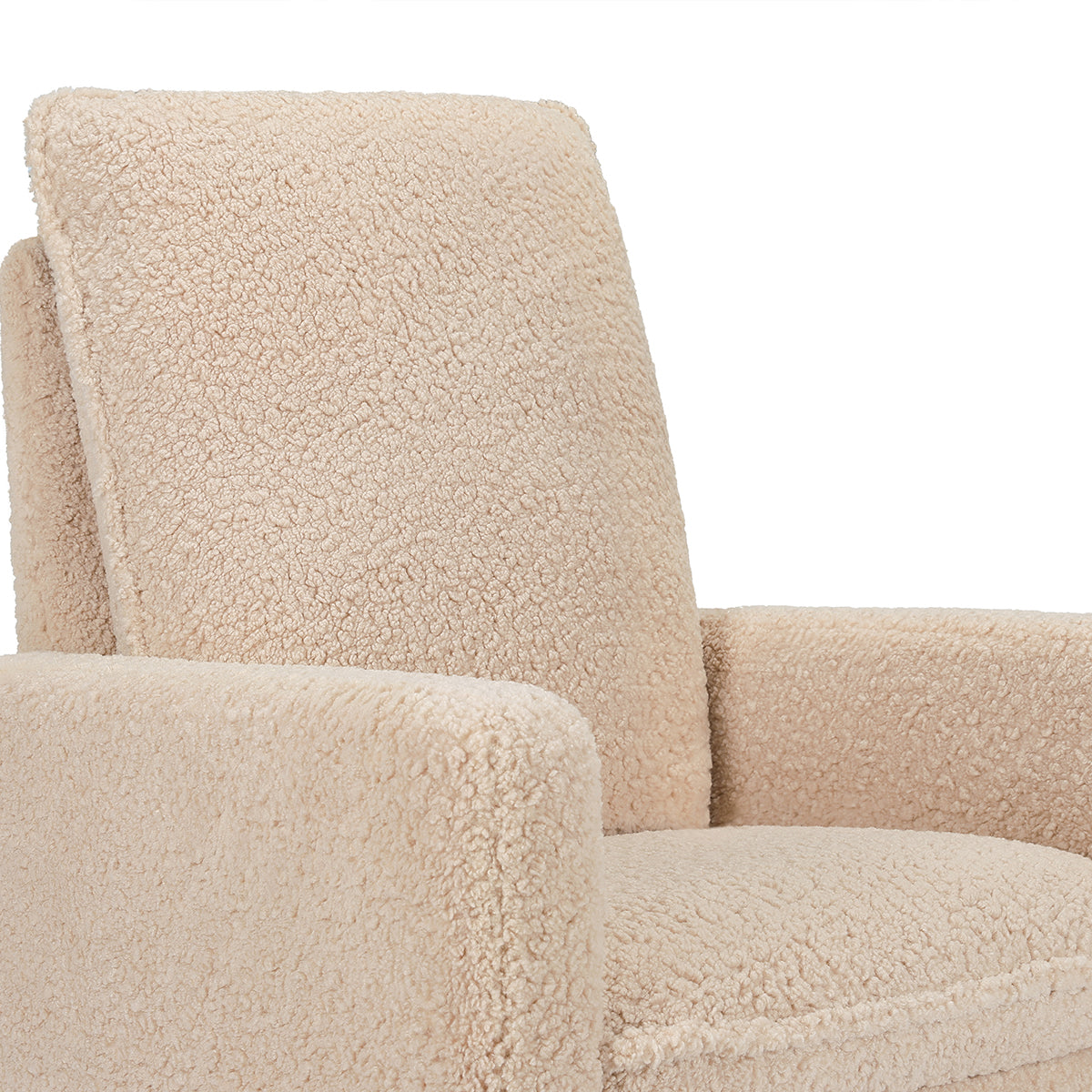 Babyletto Cali Pillowback Swivel Glider - Chai Shearling w/Dark Wood Base