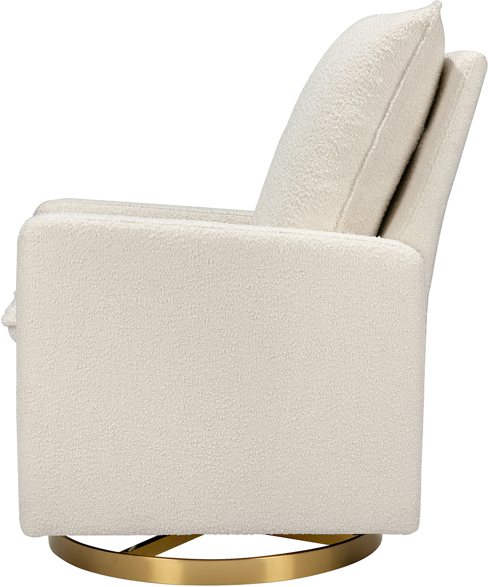 Babyletto Cali Pillowback Swivel Glider - Ivory Boucle w/ Gold Base