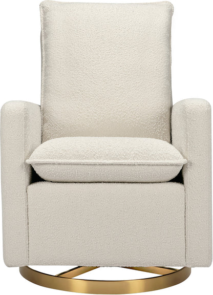 Babyletto Cali Pillowback Swivel Glider - Ivory Boucle w/ Gold Base