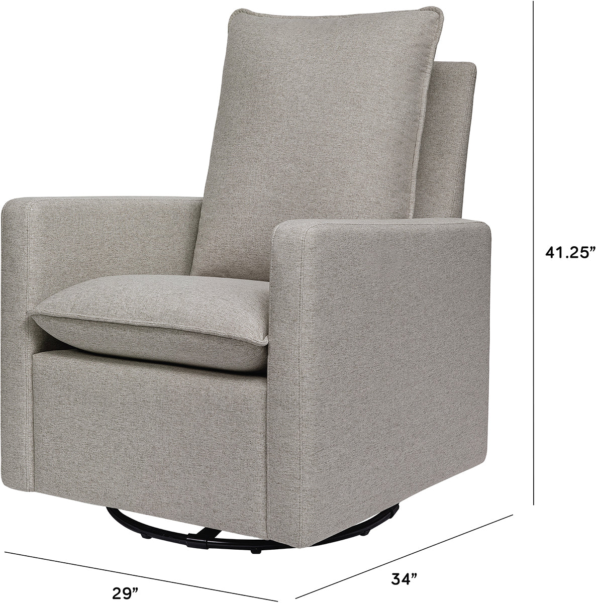 Babyletto Cali Pillowback Swivel Glider - Performance Grey Eco-Weave