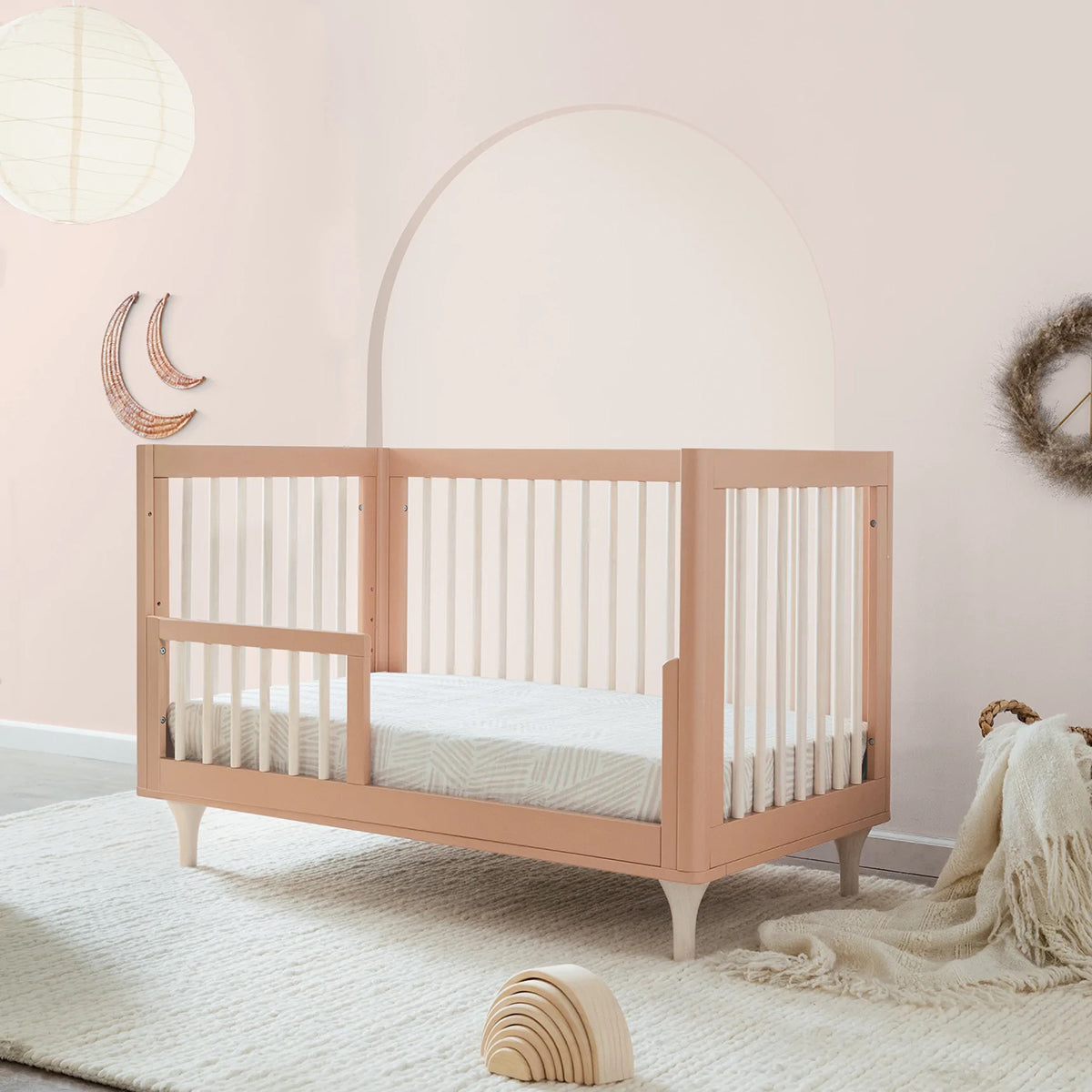 Babyletto Lolly 3-In-1 Convertible Crib with Toddler Bed Conversion Kit - Canyon/Washed Natural