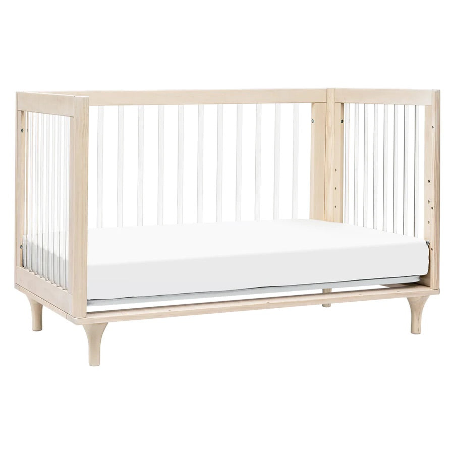 Babyletto Lolly 3-In-1 Convertible Crib with Toddler Bed Conversion Kit - Washed Natural / Acrylic