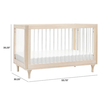 Babyletto Lolly 3-In-1 Convertible Crib with Toddler Bed Conversion Kit - Washed Natural / Acrylic