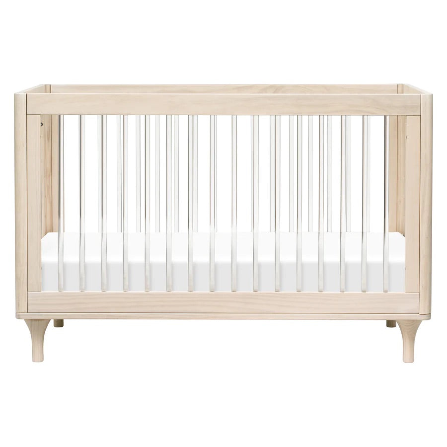 Babyletto Lolly 3-In-1 Convertible Crib with Toddler Bed Conversion Kit - Washed Natural / Acrylic