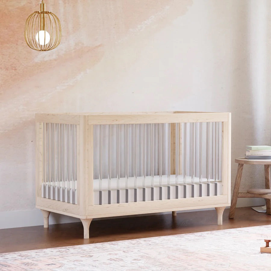 Babyletto Lolly 3-In-1 Convertible Crib with Toddler Bed Conversion Kit - Washed Natural / Acrylic