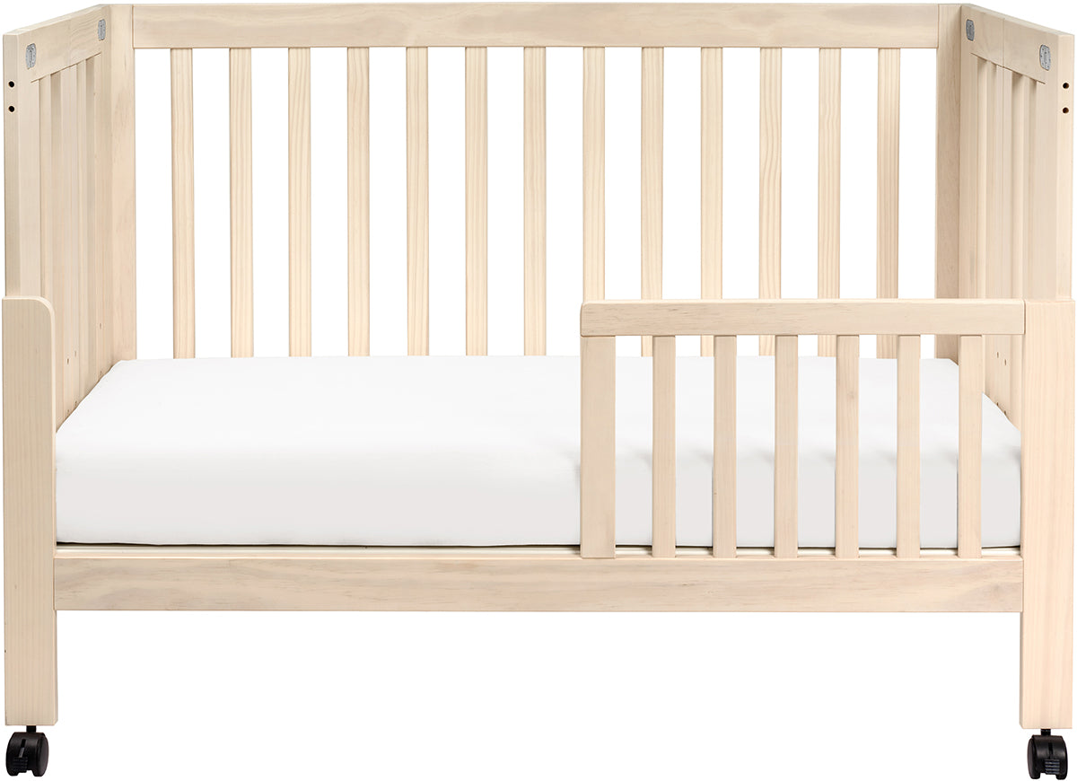 Babyletto Maki Full-Size Portable Folding Crib w/Toddler Bed Conversion Kit - Washed Natural