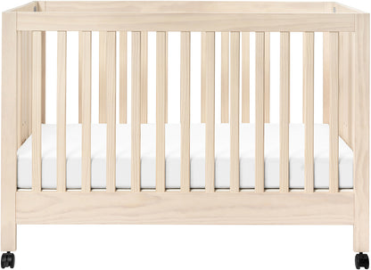 Babyletto Maki Full-Size Portable Folding Crib w/Toddler Bed Conversion Kit - Washed Natural