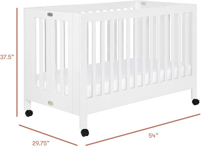 Babyletto Maki Full-Size Portable Folding Crib w/Toddler Bed Conversion Kit - White