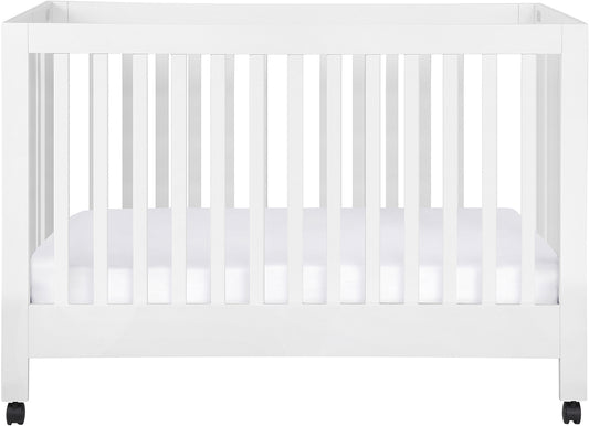 Babyletto Maki Full-Size Portable Folding Crib w/Toddler Bed Conversion Kit - White