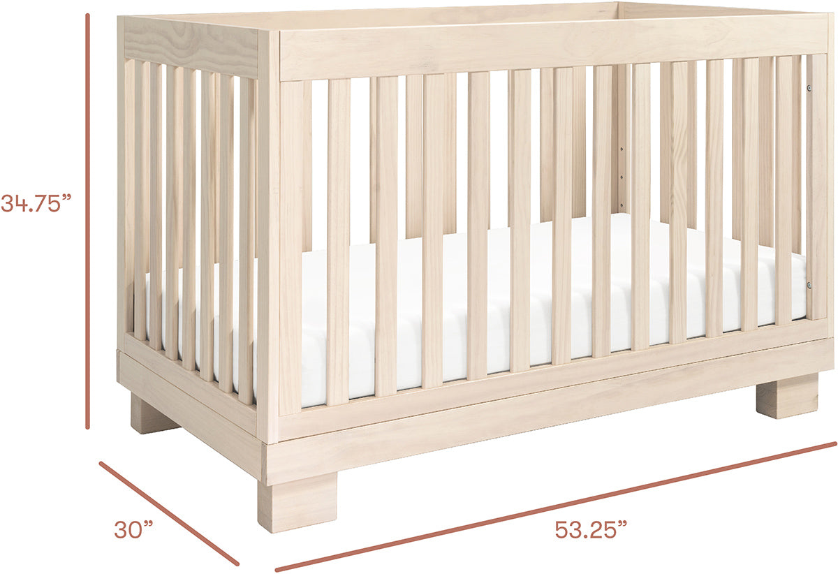 Babyletto Modo 3-in-1 Convertible Crib w/Toddler Bed Conversion Kit - Washed Natural