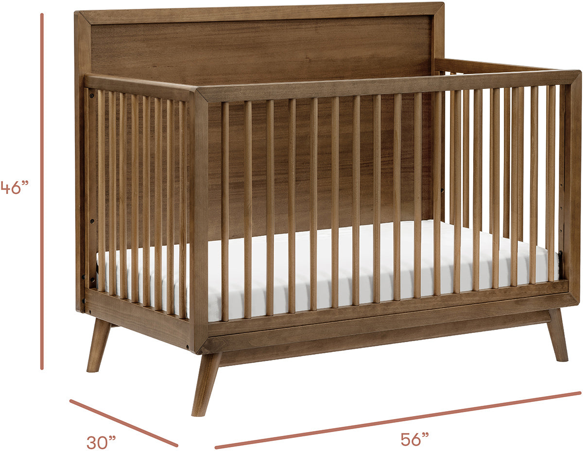 Babyletto Palma 4-in-1 Convertible Crib w/Toddler Bed Conversion Kit - Natural Walnut