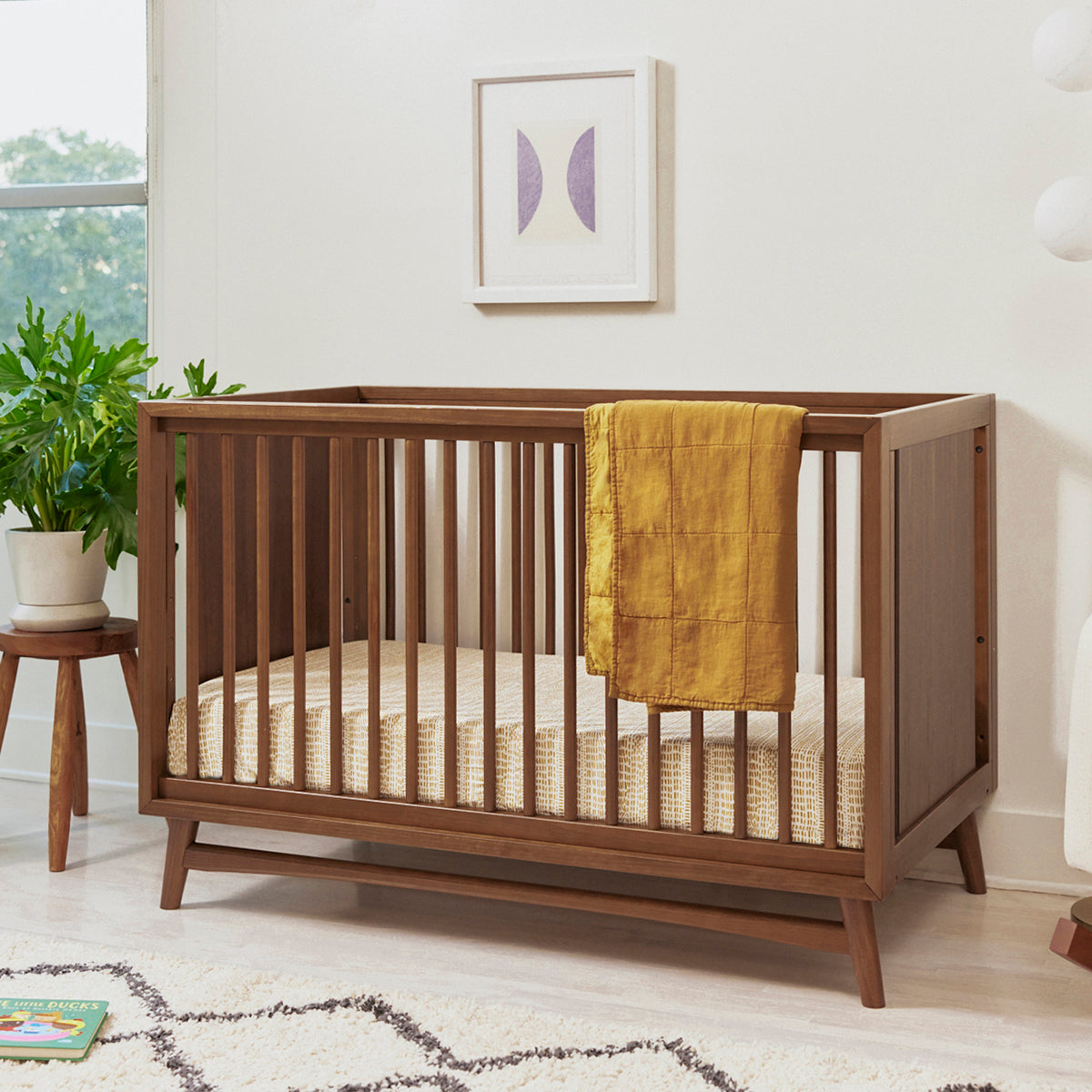 Babyletto Peggy 3-in-1 Convertible Crib w/Toddler Bed Conversion Kit - Natural Walnut