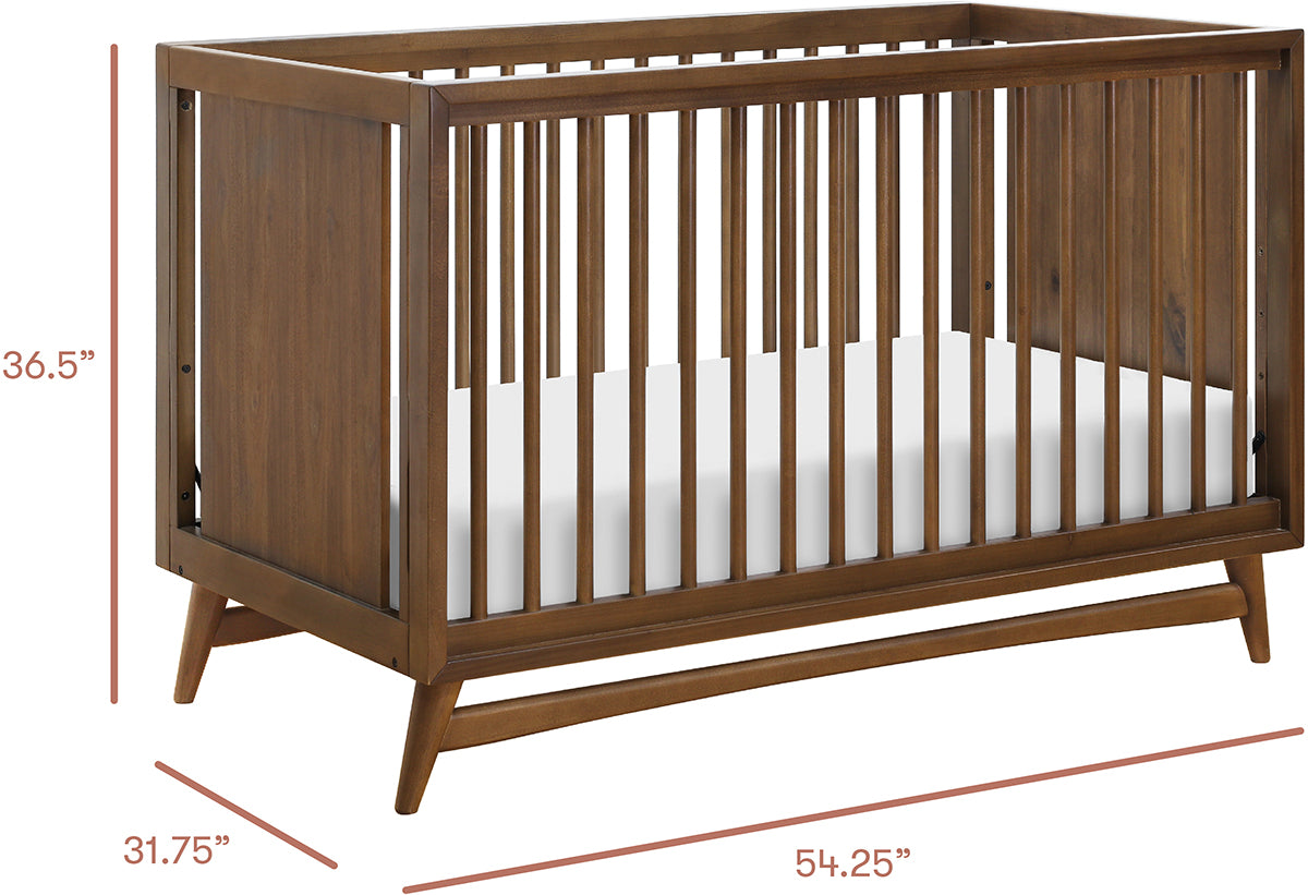 Babyletto Peggy 3-in-1 Convertible Crib w/Toddler Bed Conversion Kit - Natural Walnut