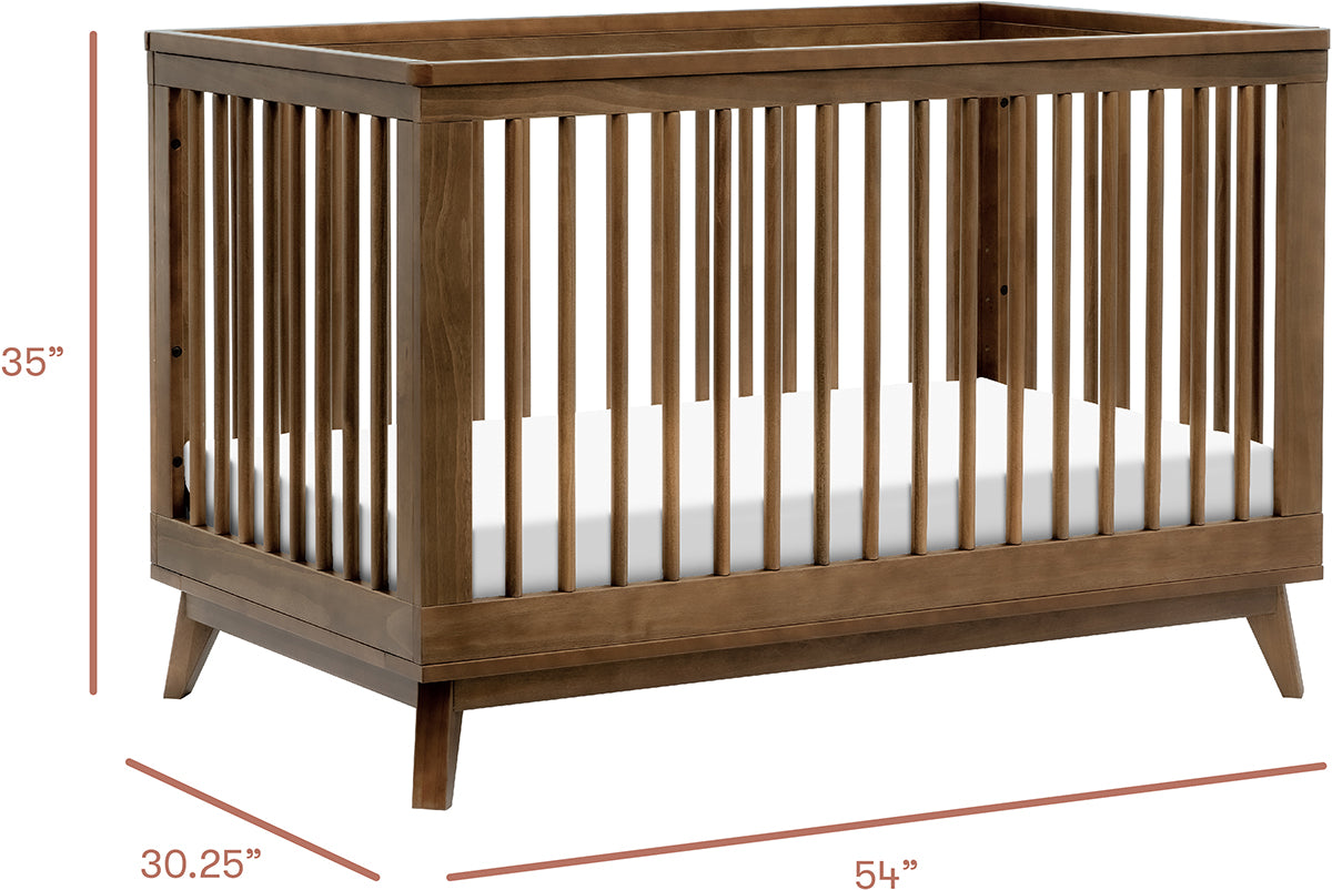 Babyletto Scoot 3-in-1 Convertible Crib w/Toddler Bed Conversion Kit - Natural Walnut