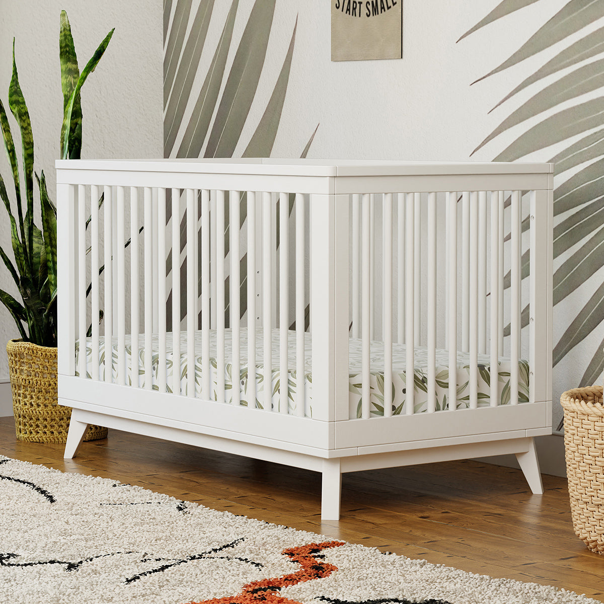 Babyletto Scoot 3-in-1 Convertible Crib w/Toddler Bed Conversion Kit - White