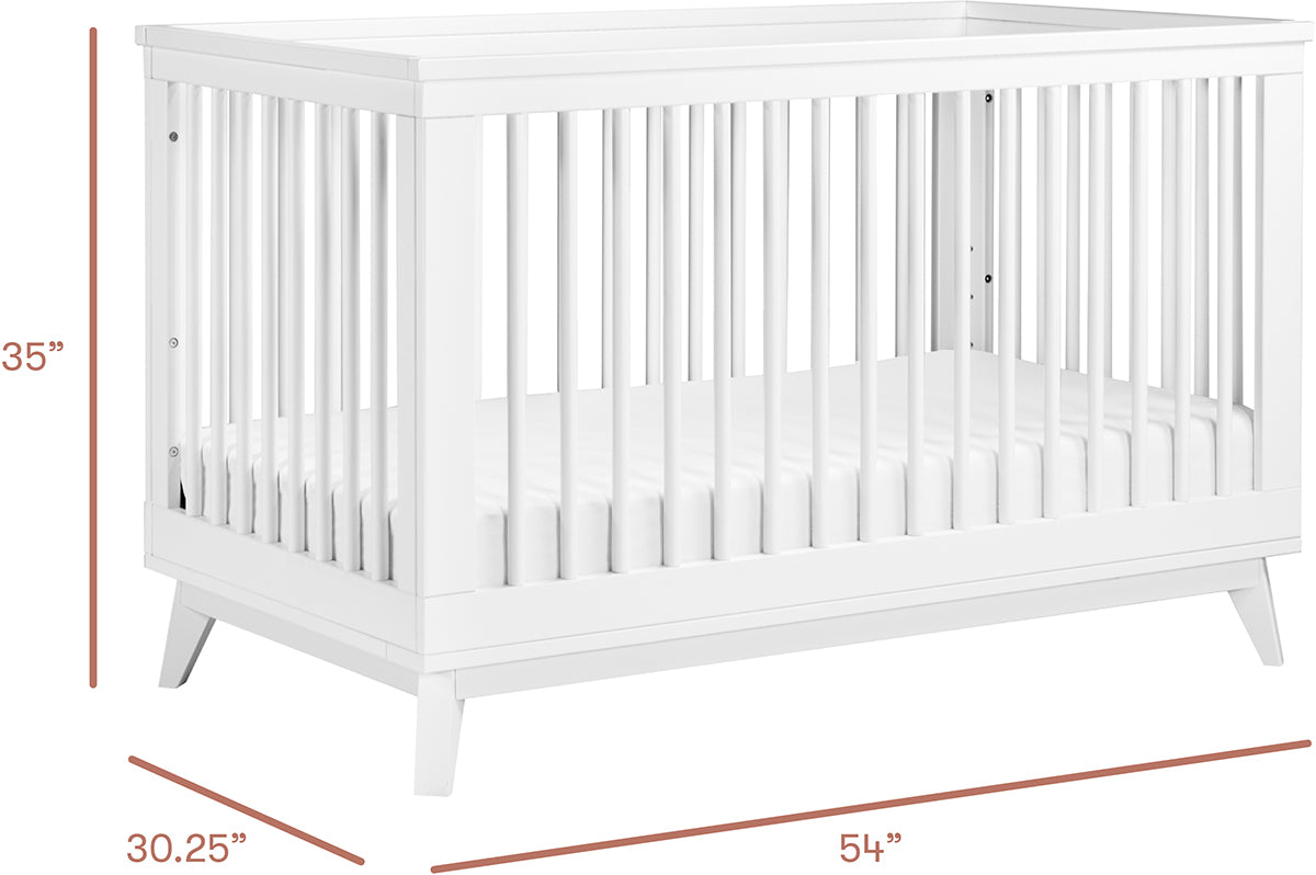 Babyletto Scoot 3-in-1 Convertible Crib w/Toddler Bed Conversion Kit - White