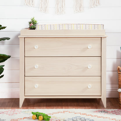 Babyletto Sprout 3-Drawer Changer Dresser w/Removable Changing Tray - Washed Natural / White