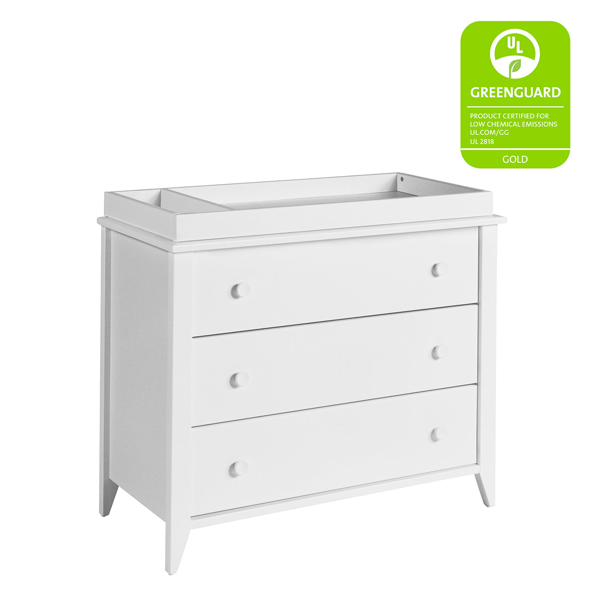 Babyletto Sprout 3-Drawer Changer Dresser w/Removable Changing Tray - White