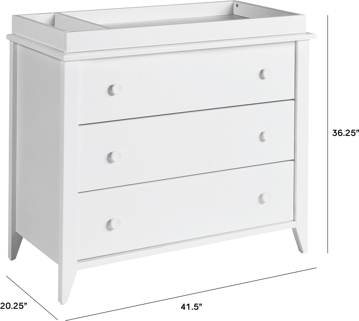 Babyletto Sprout 3-Drawer Changer Dresser w/Removable Changing Tray - White