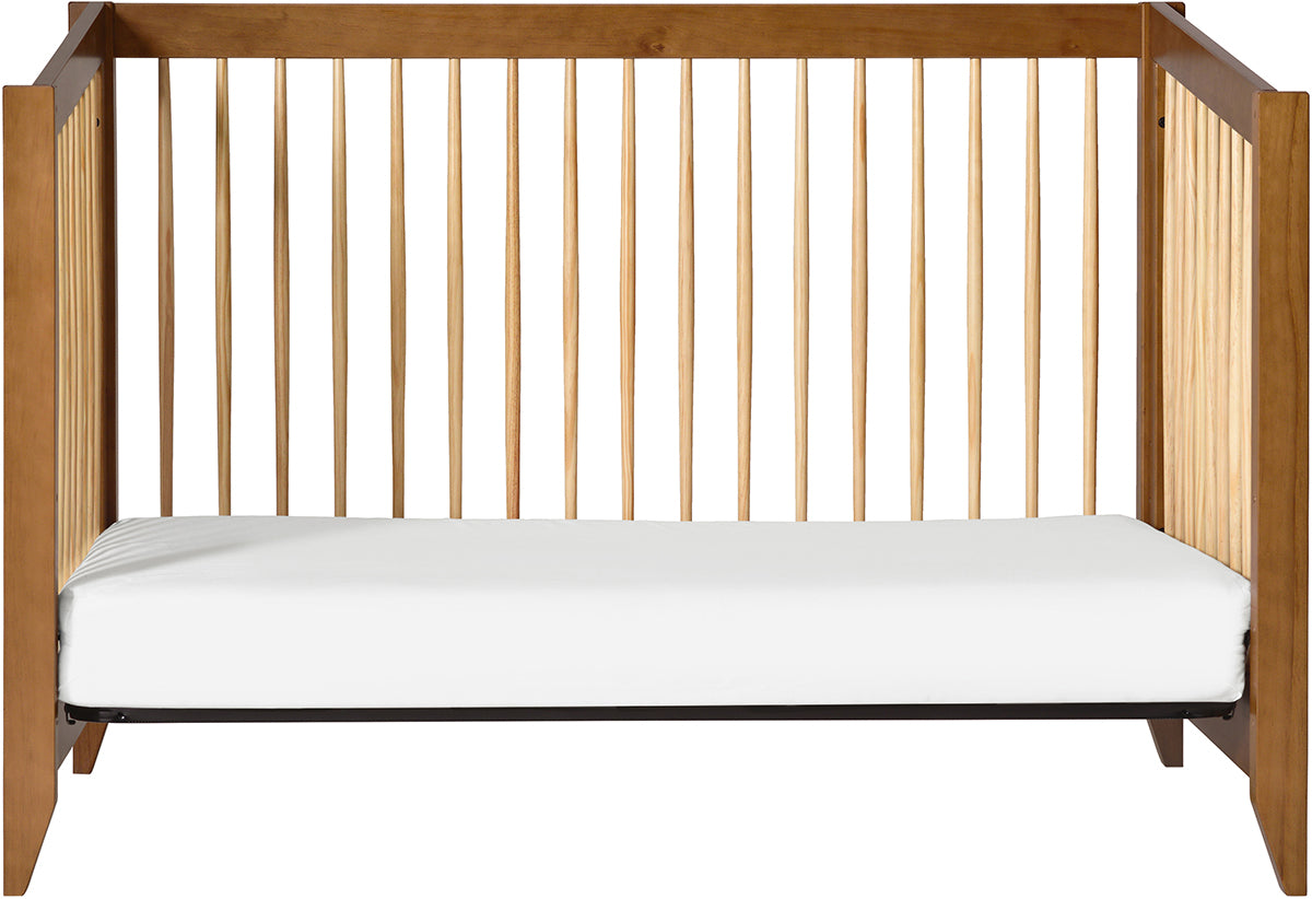 Babyletto Sprout 4-in-1 Convertible Crib w/Toddler Bed Conversion Kit - Chestnut / Natural