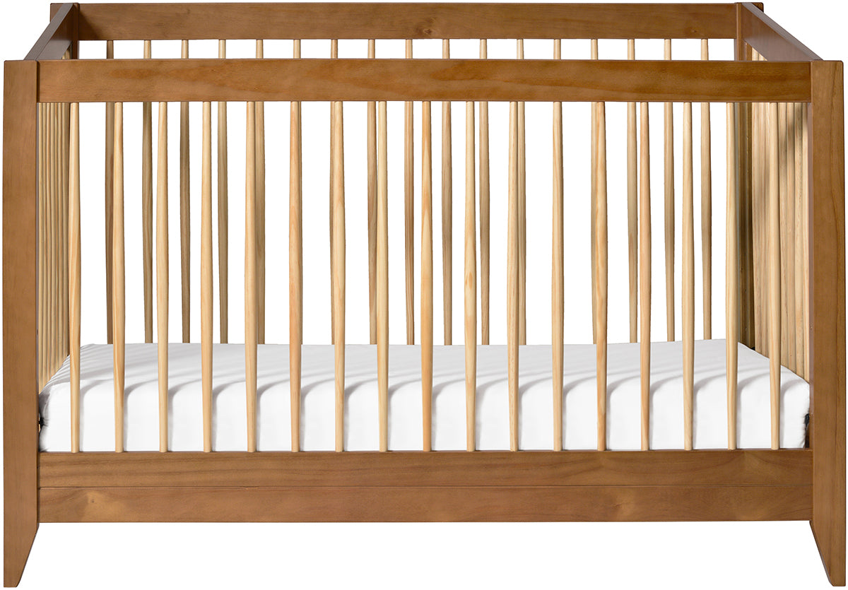 Babyletto Sprout 4-in-1 Convertible Crib w/Toddler Bed Conversion Kit - Chestnut / Natural