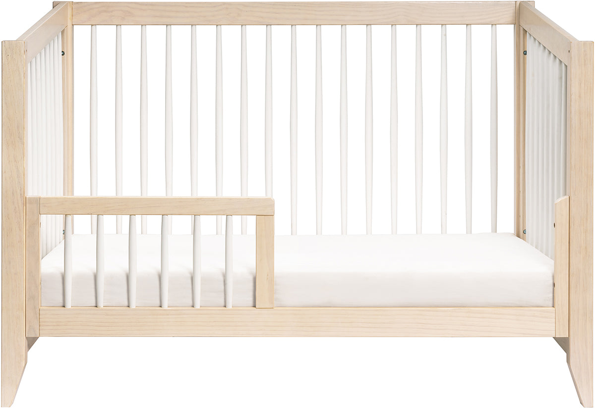 Babyletto Sprout 4-in-1 Convertible Crib w/Toddler Bed Conversion Kit - Washed Natural / White