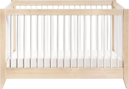 Babyletto Sprout 4-in-1 Convertible Crib w/Toddler Bed Conversion Kit - Washed Natural / White