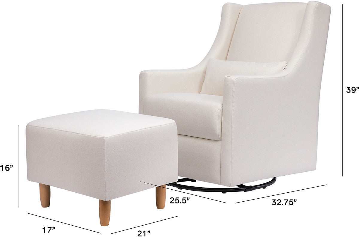 Babyletto Toco Swivel Glider and Ottoman - Performance Cream Eco-Weave