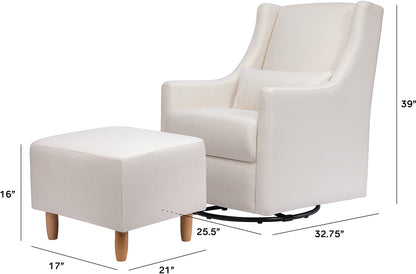 Babyletto Toco Swivel Glider and Ottoman - Performance Cream Eco-Weave