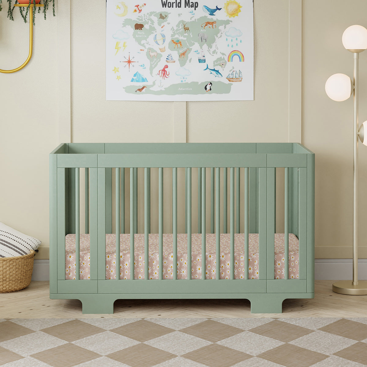 Babyletto Yuzu 8-in-1 Convertible Crib with All-Stages Conversion Kit - Light Sage