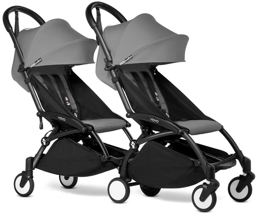 Babyzen YOYO Connect Double Stroller 6+ / 6+ Bundle - Black / Grey