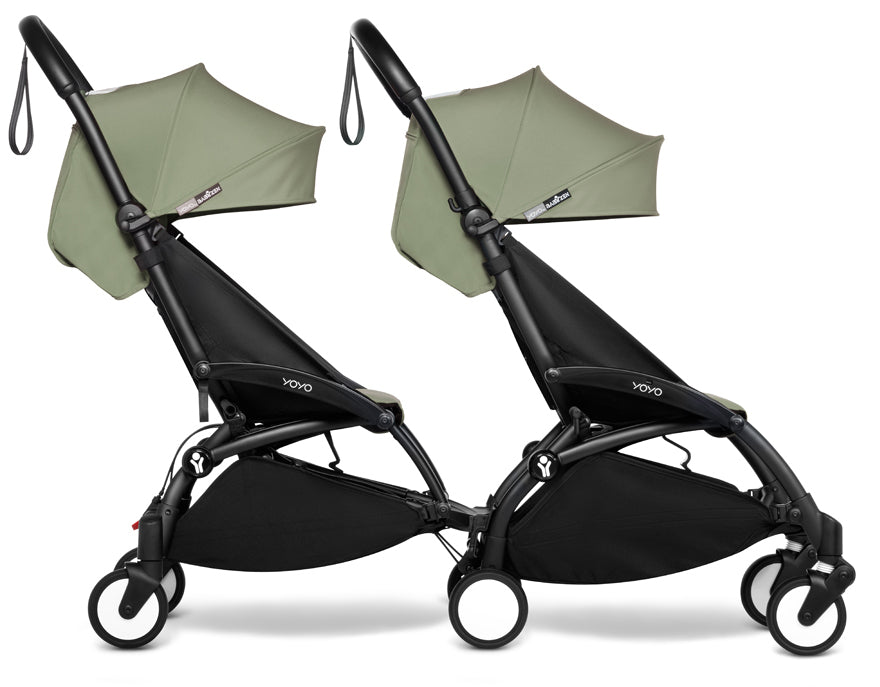 Babyzen YOYO Connect Double Stroller 6+ / 6+ Bundle - Black / Olive