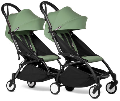 Babyzen YOYO Connect Double Stroller 6+ / 6+ Bundle - Black / Peppermint