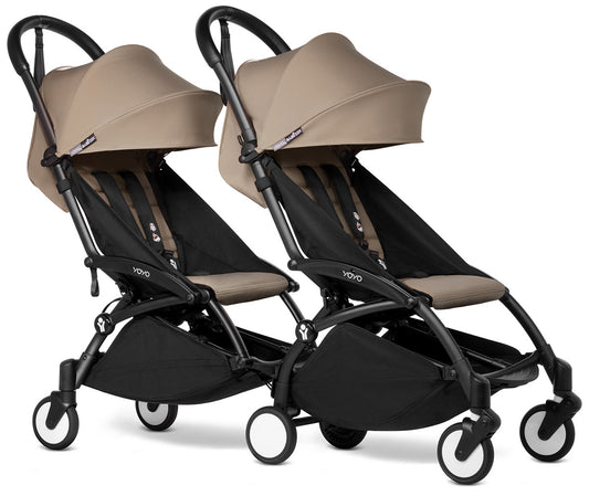 Babyzen YOYO Connect Double Stroller 6+ / 6+ Bundle - Black / Taupe