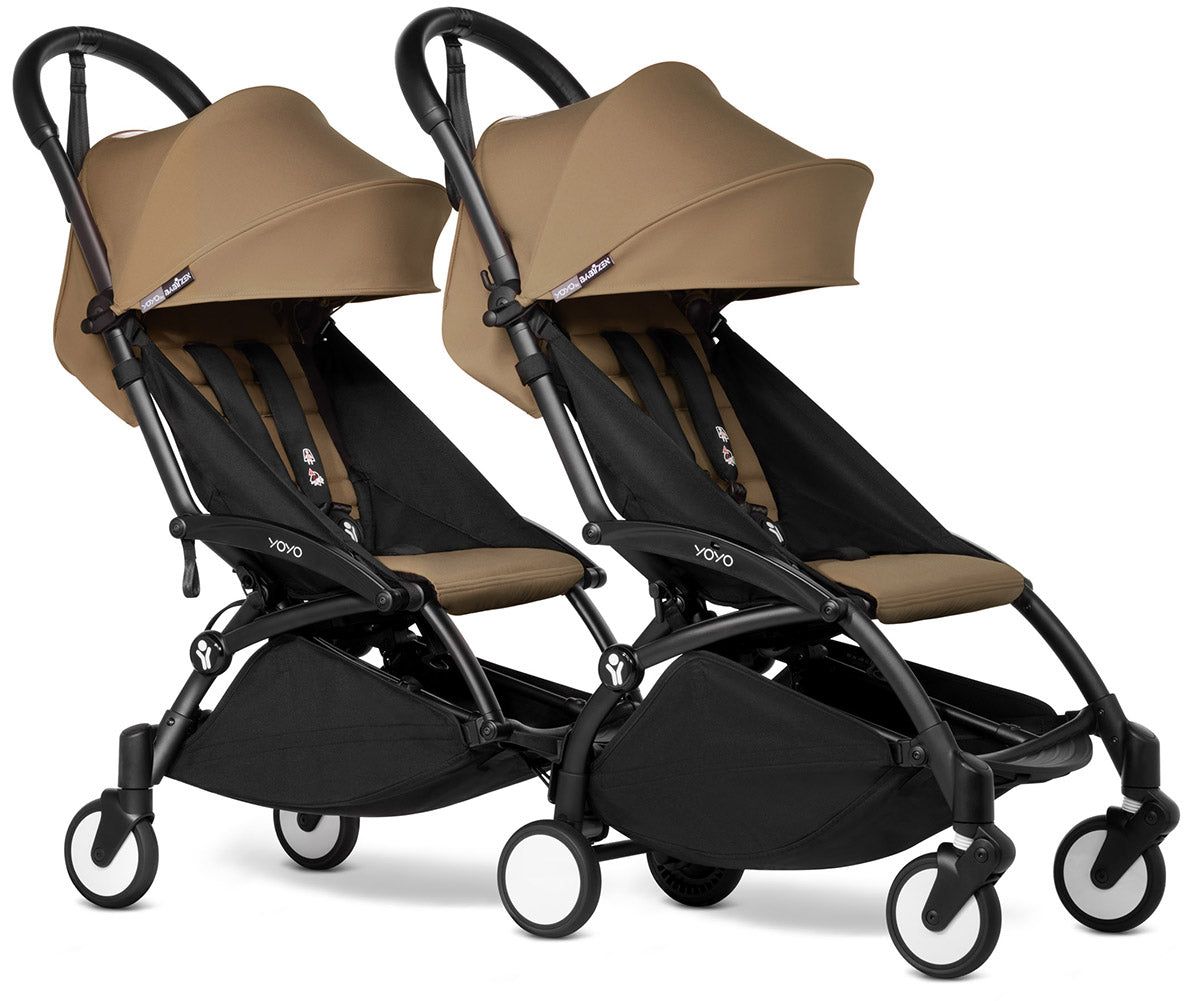 Babyzen YOYO Connect Double Stroller 6+ / 6+ Bundle - Black / Toffee