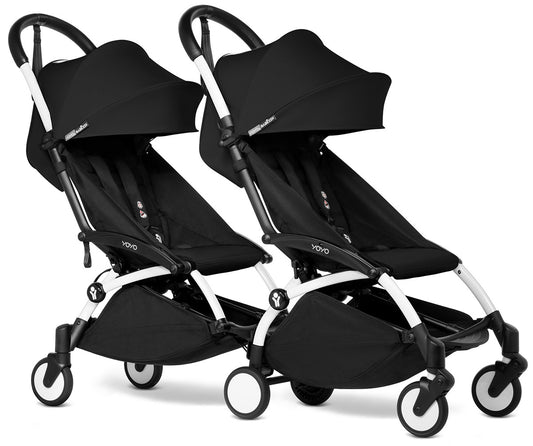 Babyzen YOYO Connect Double Stroller 6+ / 6+ Bundle - White / Black