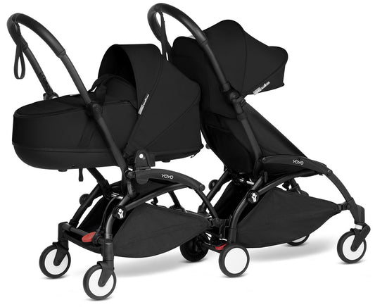 Babyzen YOYO Connect Double Stroller Bassinet / 6+ Bundle - Black / Black