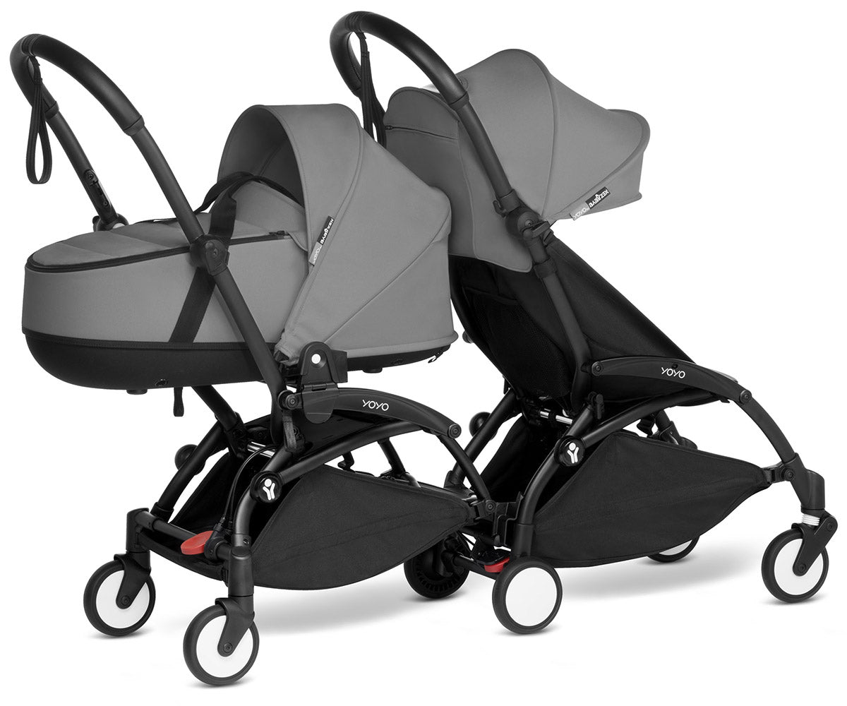 Babyzen YOYO Connect Double Stroller Bassinet / 6+ Bundle - Black / Grey