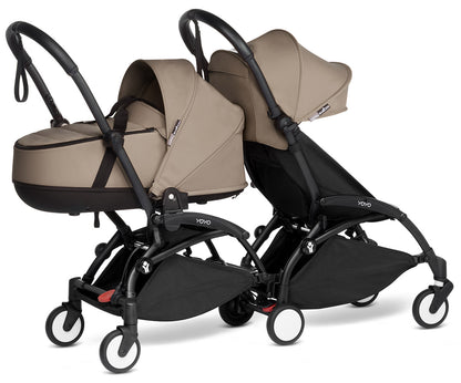 Babyzen YOYO Connect Double Stroller Bassinet / 6+ Bundle - Black / Taupe