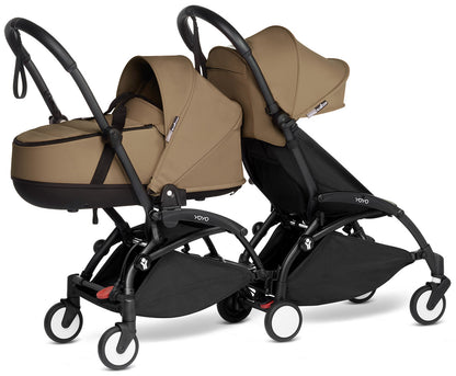 Babyzen YOYO Connect Double Stroller Bassinet / 6+ Bundle - Black / Toffee