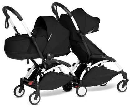 Babyzen YOYO Connect Double Stroller Bassinet / 6+ Bundle - White / Black